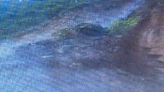 Landslide in Rudraprayag district of Uttarakhand.(Twitter/ANI)