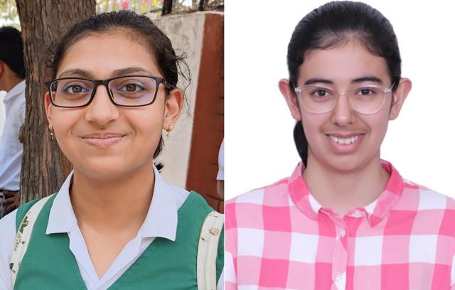 Madeti Tarini and Anusha Kuhad shared the second rank in Chandigarh tricity. (HT Photos)