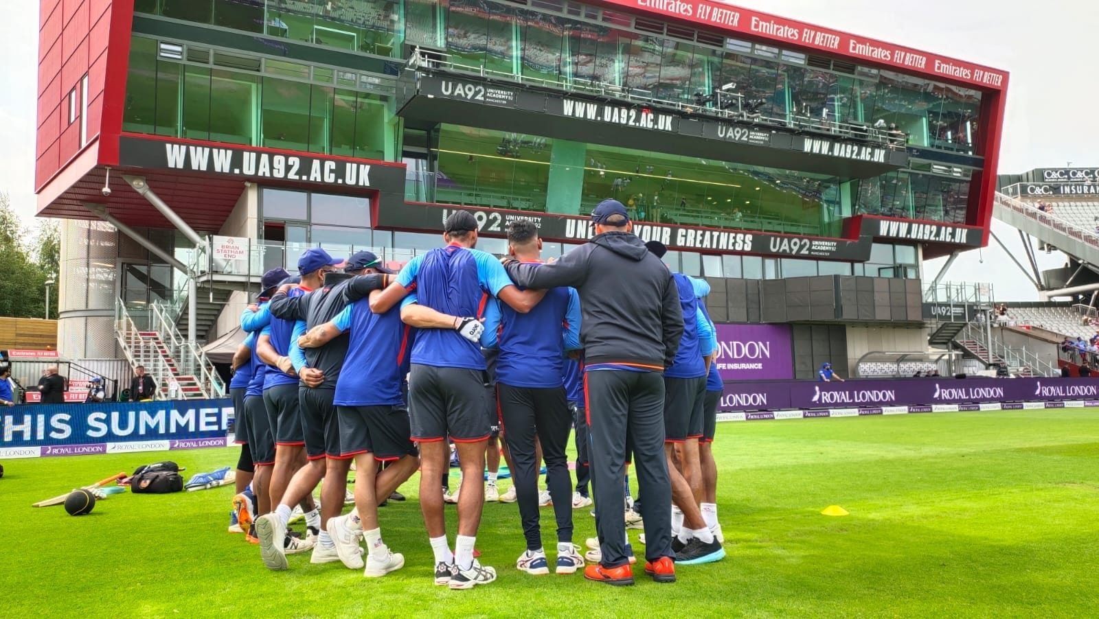 Team India form a huddle ahead of the 3rd ODI (Twitter/BCCI)