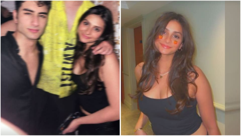 Ibrahim Ali Khan and Mahikaa Rampal at a party in London. Ibrahim Ali Khan and Mahikaa Rampal at a party in London.