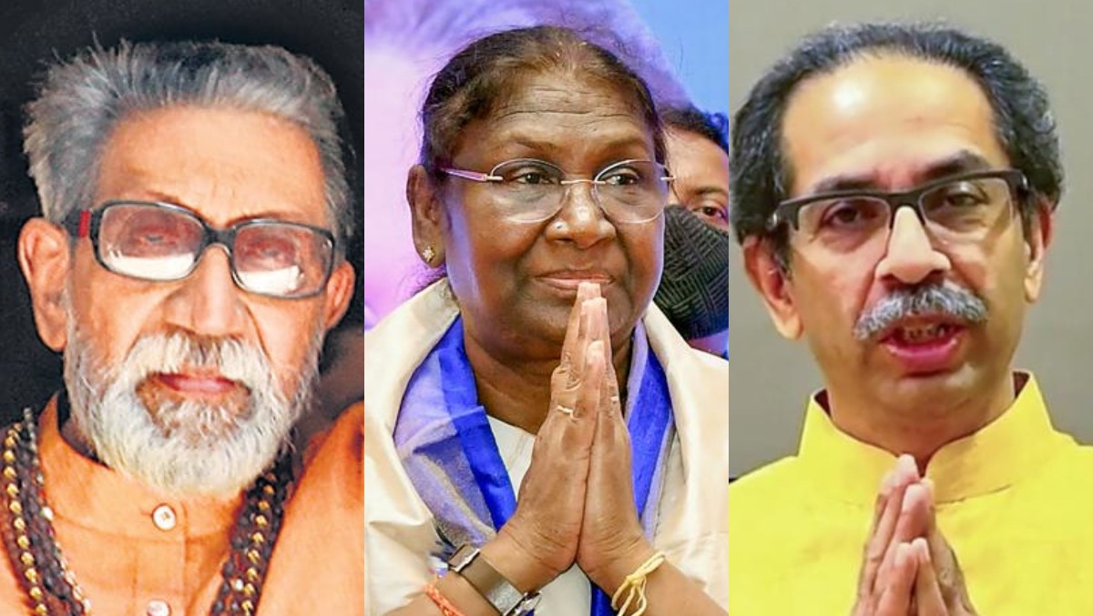 Bal Thackeray, Droupadi Murmu, Uddhav Thackeray. (HT Photo/PTI) Bal Thackeray, Droupadi Murmu, Uddhav Thackeray. (HT Photo/PTI)