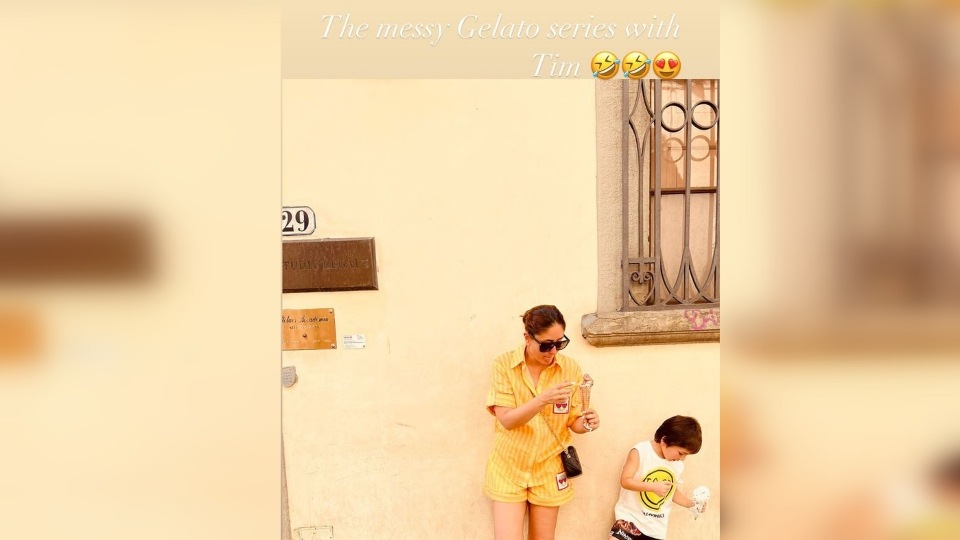 Kareena Kapoor Khan enjoys a Gelato date with Taimur. (Instagram) Kareena Kapoor Khan enjoys a Gelato date with Taimur. (Instagram)