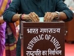 A lawmaker casts his vote during the Presidential election at the Parliament House in New Delhi.(AP) A lawmaker casts his vote during the Presidential election at the Parliament House in New Delhi.(AP)