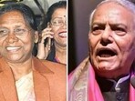 NDA presidential candidate Droupadi Murmu and the Opposition nominee Yashwant Sinha.  (File Photos)