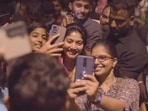 Sai Pallavi at a movie theatre in Chennai. Sai Pallavi at a movie theatre in Chennai.