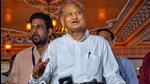 Rajasthan chief minister Ashok Gehlot interacts with the media after casting his vote in Jaipur for the election of the President. (PTI Photo)