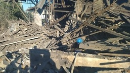 Rescuers work at the ruins of a residential building destroyed by a Russian military strike, as Russia's attack on Ukraine continues, in the town of Toretsk, Donetsk region.