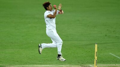 Meghna Singh in action during one-off pink ball (D/N) Test between India and Australia in Australia. (HT File Photo/BCCI)