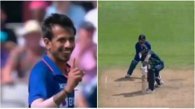 Yuzvendra Chahal in action during 3rd ODI (Twitter)