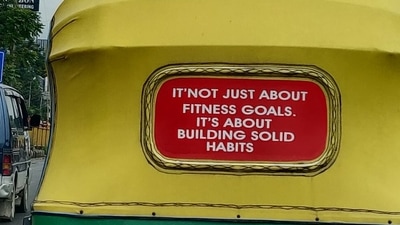 The viral auto-rickshaw banner on Bengaluru roads.&nbsp; (Twitter)