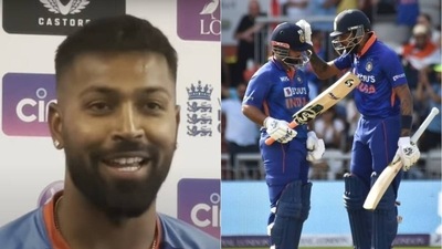 India's Hardik Pandya, right, with Rishabh Pant India's Hardik Pandya, right, with Rishabh Pant