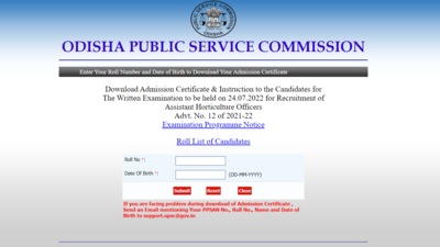 OPSC AHO admit card 2022 released at www.opsc.gov.in, link here OPSC AHO admit card 2022 released at www.opsc.gov.in, link here