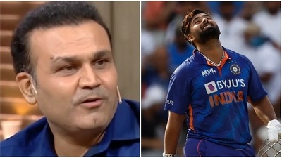 Virender Sehwag (L) and Rishabh Pant (Twitter | Reuters)