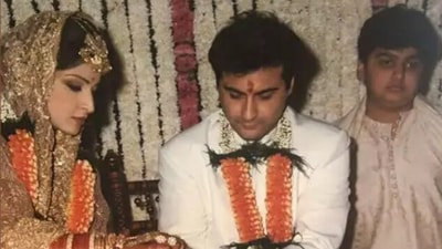 Sanjay Kapoor with nephew Arjun Kapoor and wife Maheep Kapoor at his wedding. Sanjay Kapoor with nephew Arjun Kapoor and wife Maheep Kapoor at his wedding.