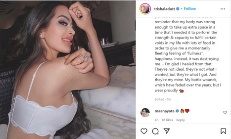 Trishala Dutt's Instagram post.