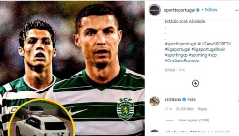 Cristiano Ronaldo responds to rumours of him joining Sporting (Instagram grab) Cristiano Ronaldo responds to rumours of him joining Sporting (Instagram grab)
