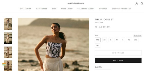 Tara Sutaria's corset from Ankita Dharman&nbsp; (ankitadharman.com)