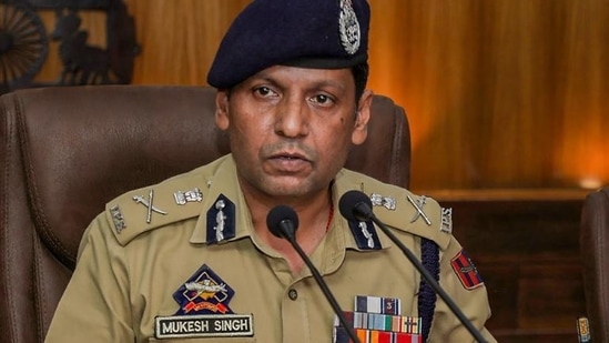 ADGP Mukesh Singh addresses a press conference in Jammu on Monday. (PTI)
