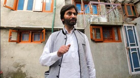 Jailed separatist leader and Jammu and Kashmir Libration Front chief Yasin Malik. (HT File Photo)