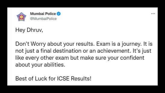 A screengrab of the tweet posted by Mumbai Police.(@MumbaiPolice/Twitter)