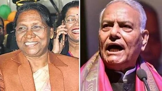 NDA presidential candidate Droupadi Murmu and the Opposition nominee Yashwant Sinha. &nbsp;(File Photos)