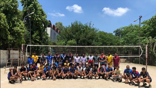 Players gave trials for 18 sports, including hockey, judo, football, cycling, badminton, gymnastics, table tennis, at Guru Nanak Stadium in Ludhiana. (HT PHOTO)