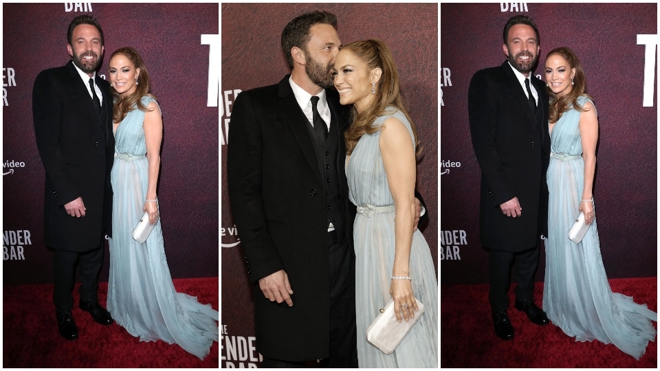 Jennifer Lopez and Ben Affleck attend a movie premiere.&nbsp;