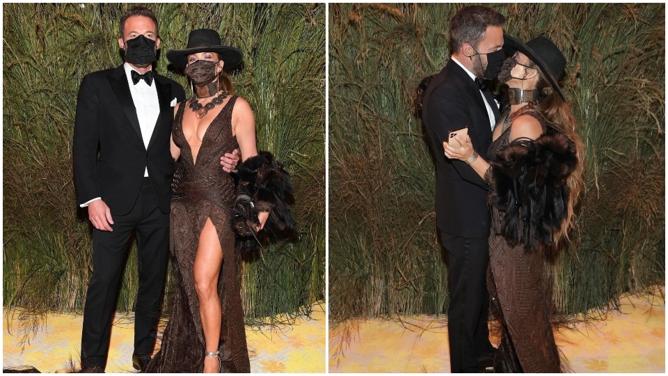 Jennifer Lopez and Ben Affleck at the Met Gala.&nbsp;