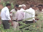 Police officials at the murder spot. (ANI) Police officials at the murder spot. (ANI)