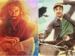 Ranbir Kapoor in Shamshera (left) and Barfi (right). Ranbir Kapoor in Shamshera (left) and Barfi (right).