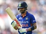 A dejected Virat Kohli walks back after getting out cheaply. (Getty) A dejected Virat Kohli walks back after getting out cheaply. (Getty)