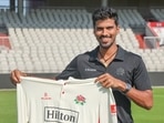 Washington Sundar dismissed Northamptonshire captain Will Young. (Lancashire Twitter) Washington Sundar dismissed Northamptonshire captain Will Young. (Lancashire Twitter)