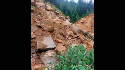 The landslide struck the petrol pump construction site near Kangra Flour Mil l on the Kangra-Tanda road on Monday night.   (Representative photo)