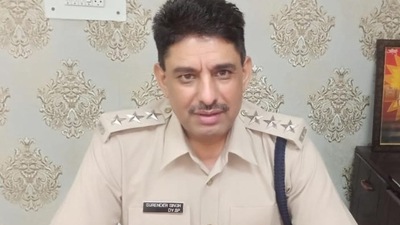 Haryana Police DSP Surender Singh, who died while trying to stop a dump truck allegedly involved in illegal mining, run over (Haryana Police) Haryana Police DSP Surender Singh, who died while trying to stop a dump truck allegedly involved in illegal mining, run over (Haryana Police)
