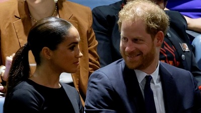 Britain's Prince Harry and his wife Meghan, Duchess of Sussex, attend the celebration of Nelson Mandela International Day at the UN Headquarters in New York. (Reuters)