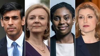 Rishi Sunak, Liz Truss, Kemi Badenoch, and Penny Mordaunt. (Left to Right) (AFP) Rishi Sunak, Liz Truss, Kemi Badenoch, and Penny Mordaunt. (Left to Right) (AFP)
