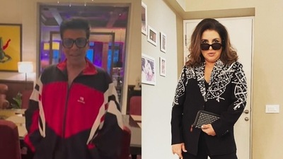 Karan Johar and Farah Khan roasted each other in a new video. Karan Johar and Farah Khan roasted each other in a new video.