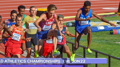 Avinash Sable competes in the 3000m steeplechase event at the World Athletics Championships in Eugene, Oregon (PTI) Avinash Sable competes in the 3000m steeplechase event at the World Athletics Championships in Eugene, Oregon (PTI)