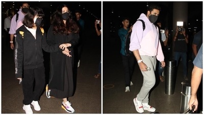 On the work front, Aishwarya will be next seen in Mani Ratnam's highly anticipated magnum opus Ponniyin Selvan Part 1. The film is slated to release in theatres on September 30. As for Abhishek, he will be seen next in the 2019 Tamil film Oththa Seruppu Size 7's Hindi remake. (HT Photo/Varinder Chawla) On the work front, Aishwarya will be next seen in Mani Ratnam's highly anticipated magnum opus Ponniyin Selvan Part 1. The film is slated to release in theatres on September 30. As for Abhishek, he will be seen next in the 2019 Tamil film Oththa Seruppu Size 7's Hindi remake. (HT Photo/Varinder Chawla)