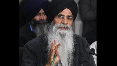 SGPC president Harjinder Singh Dhami .