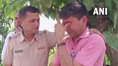 Ashok Manju, the brother of Surender Singh, the Haryana DSP run over by a speeding truck linked to the mining mafia in the state (Credit: ANI) Ashok Manju, the brother of Surender Singh, the Haryana DSP run over by a speeding truck linked to the mining mafia in the state (Credit: ANI)