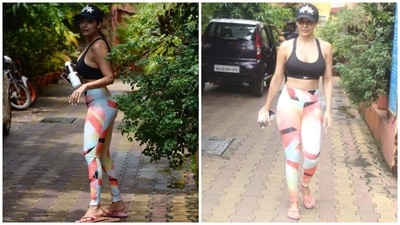 On Tuesday, the paparazzi clicked Malaika outside her yoga studio in Mumbai. The star is known for never missing a day at the gym. And she shows the same amount of dedication when it comes to selecting her outfit for workouts. The star's ideology seems simple - a good workout look translates into a good training session. And we agree. (HT Photo/Varinder Chawla)
