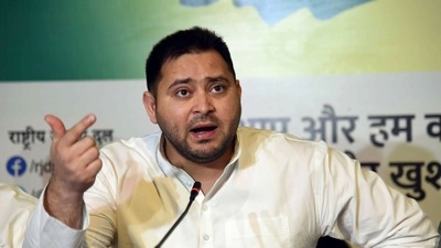 Rashtriya Janata Dal (RJD) leader Tejashwi Yadav addresses a press conference ahead of presidential election, in Patna on Monday. (ANI) Rashtriya Janata Dal (RJD) leader Tejashwi Yadav addresses a press conference ahead of presidential election, in Patna on Monday. (ANI)