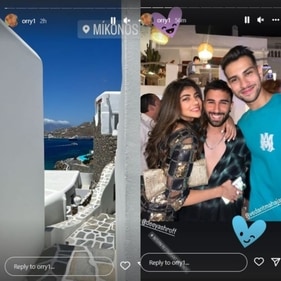 Currently, they are in Mykonos. Currently, they are in Mykonos.