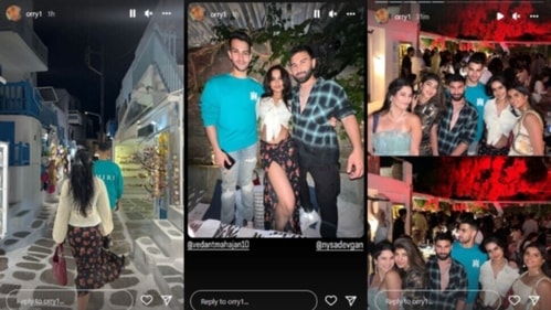 Nysa went on for walks and also partied with them. Nysa went on for walks and also partied with them.