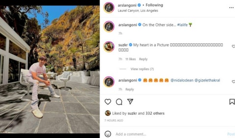 Sussanne Khan reacts to Arslan Goni's picture. Sussanne Khan reacts to Arslan Goni's picture.