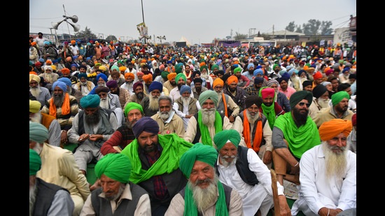 Thousands of farmers, under the banner of Samyukta Kisan Morcha staged massive protests last year against a set of agricultural laws. (HT file) Thousands of farmers, under the banner of Samyukta Kisan Morcha staged massive protests last year against a set of agricultural laws. (HT file)