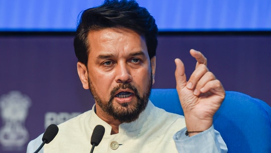 Union information and broadcasting minister Anurag Thakur.(PTI)
