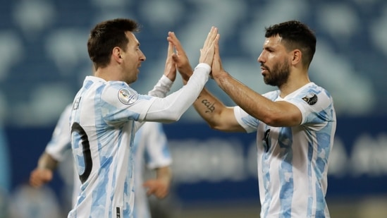 Lionel Messi with Sergio Aguero(AP/File Photo)