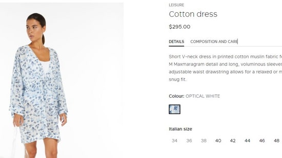 The price of the dress Katrina Kaif wore in the click.&nbsp;(maxmara.com)